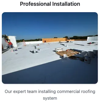 Our expert team installing commercial roofing system