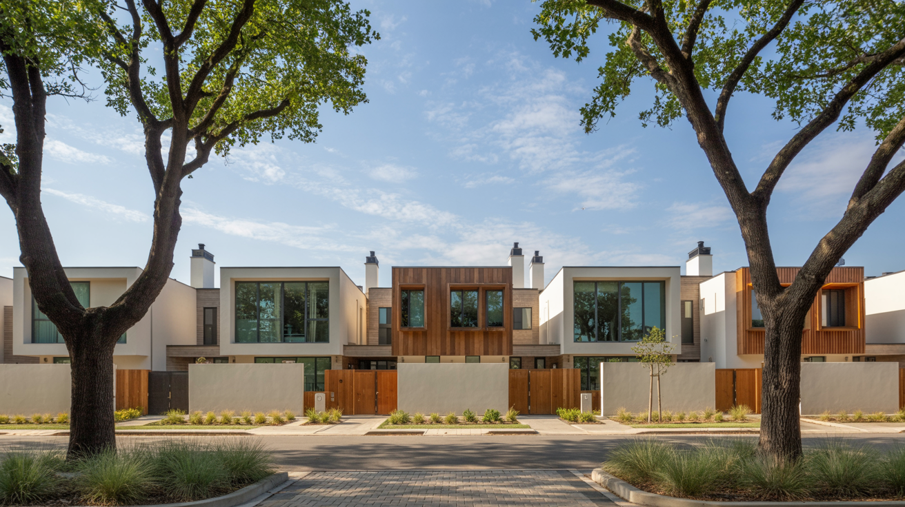 Townhouse roofing project in Bryan Place Dallas TX - multi-unit residential