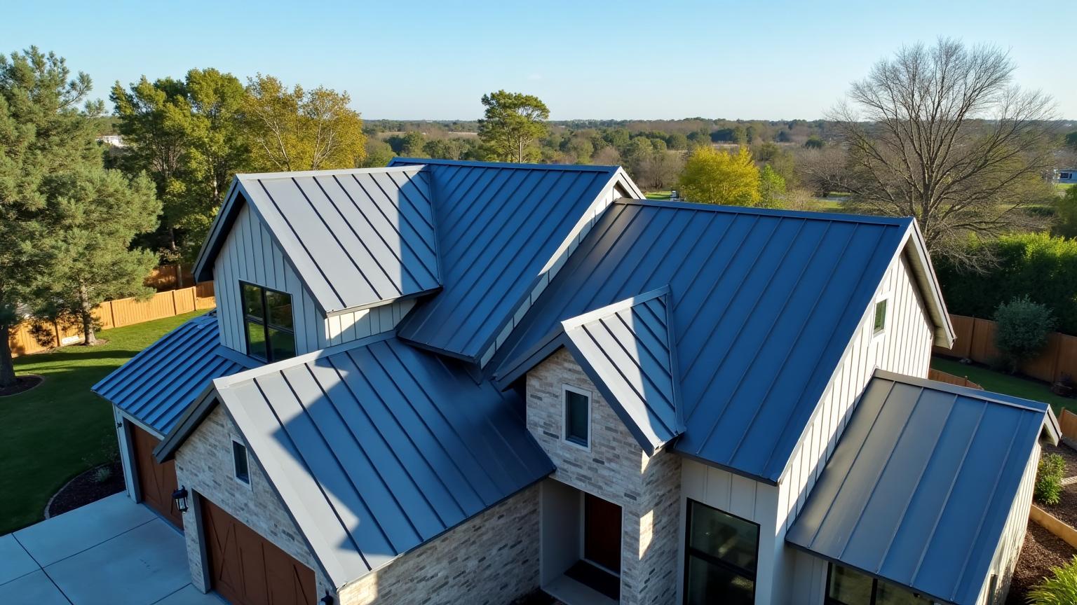 Completed standing seam metal roof installation - Dallas Fort Worth roofing contractor